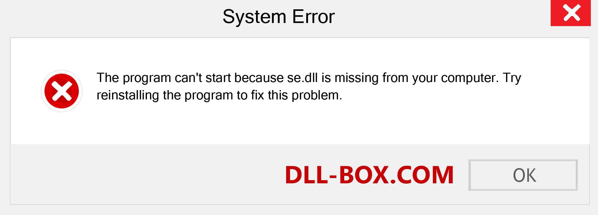  se.dll file is missing?. Download for Windows 7, 8, 10 - Fix  se dll Missing Error on Windows, photos, images